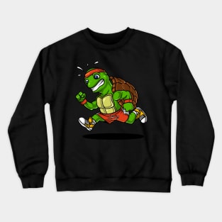 Turtle Running Motivation Tortoise Cardio Workout Crewneck Sweatshirt